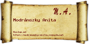 Modránszky Anita névjegykártya