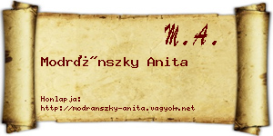 Modránszky Anita névjegykártya