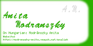 anita modranszky business card